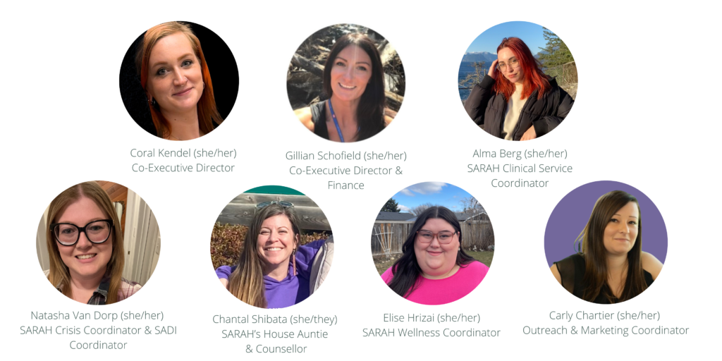 Portraits of Coral Kendel, Gillian Schofield, Alma Berg, Natasha Van Dorp, Chantal Shibata, Elise Hrizai, and Carly Cartier